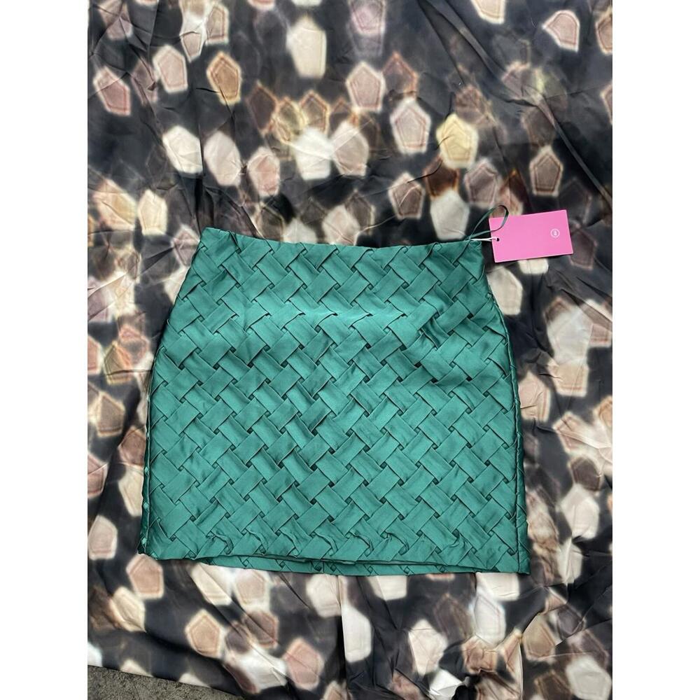 Amanda‎ Uprichard Hope Pleat Green Skirt XS H42